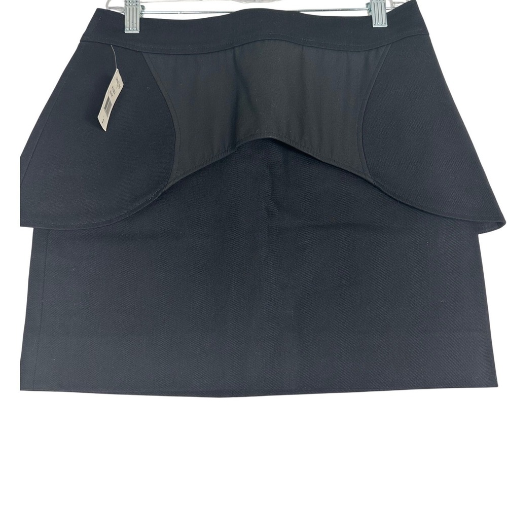 Vera Wang Collection Designer Skirt Black Size 2 Peplum Overlay Architectural - Picture 3 of 12